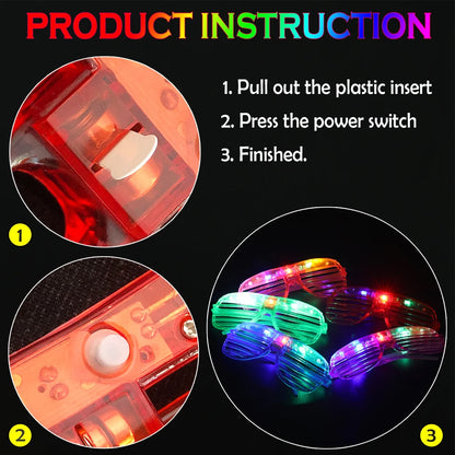 10/15/30 Pcs Light Up LED Glasses 5 Colors Glow Glasses Glow in The Dark Party Supplies Neon Party Favors for Kids Adults