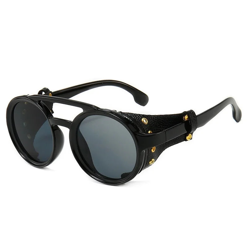 Gafas de sol redondas Retro Vintage para hombre y mujer, gafas Cyber ​​Punk, gafas de sol góticas Steampunk, gafas UV400, gafas de sol