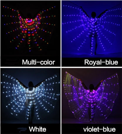 Belly Dance LED Butterfly Wings Party Festival Performance Fluorescen Isis Wings Belly Dancing Carnival Costumes Shows For Adult