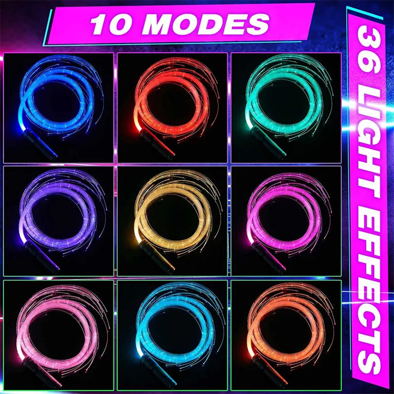 Fiber Optic Whip Rechargeable Optical Fiber Light 360° Swivel Hand Rope Flow Toy Birthday Gift For Dancing Show Music Festival