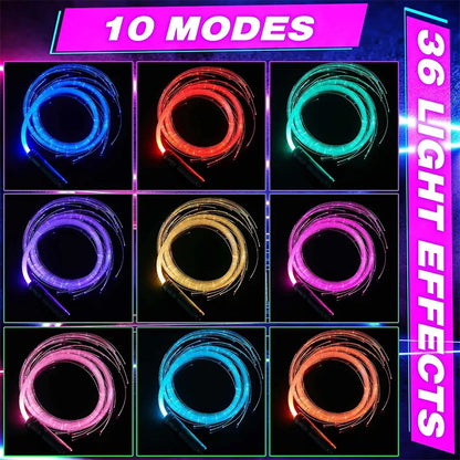 Fiber Optic Whip Rechargeable Optical Fiber Light 360° Swivel Hand Rope Flow Toy Birthday Gift For Dancing Show Music Festival