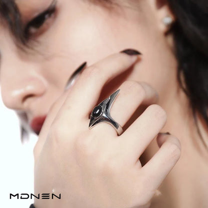 Nuevo anillo original con punta de personalidad, anillo de metal oscuro push punk de pared industrial súper pesado para hombres y mujeres