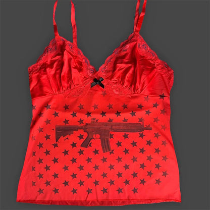 Spice Girls Dentelle Y2k Débardeur Pistolet Harajuku Imprimé Graphique Grunge Gothique Haut Sans Manches Punk Streetwear Hip Hop Rétro Sling E-girl