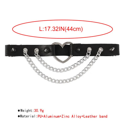 Fashion Sexy Leg Chain Leather Elastic Spiked Leg Harness For Women Girls Goth Heart Thigh Garter Belt Rave Body Jewelry Gift