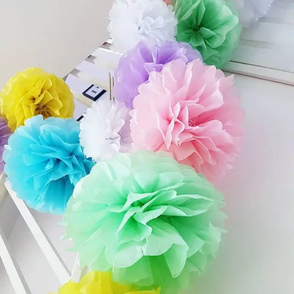 10 pcs 4 inches 10 cm Tissue Paper Pom Poms Flowers Balls baby Shower Party Decoration pompoms pompom ball festival Mariage