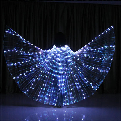 Belly Dance LED Butterfly Wings Party Festival Performance Fluorescen Isis Wings Belly Dancing Carnival Costumes Shows For Adult