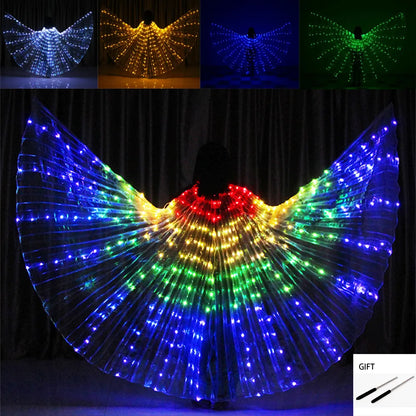 Belly Dance LED Butterfly Wings Party Festival Performance Fluorescen Isis Wings Belly Dancing Carnival Costumes Shows For Adult