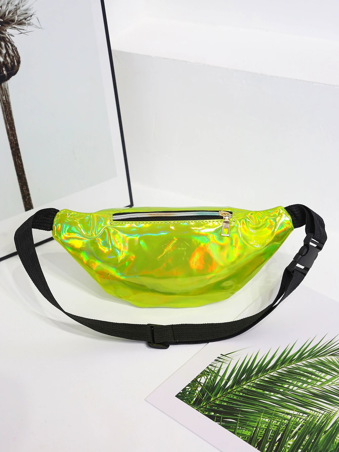 Holographic Fanny Pack,Hologram PU Waist Pack Waterproof Shiny Waist Bag,Laser Waist Bum Bag Adjustable Belt,Sport Waistbag