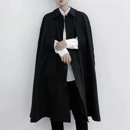 Cape mi-longue sans manches pour hommes, Style foncé, automne et hiver, sans genre, mode japonaise rétro, manteau ample, unisexe