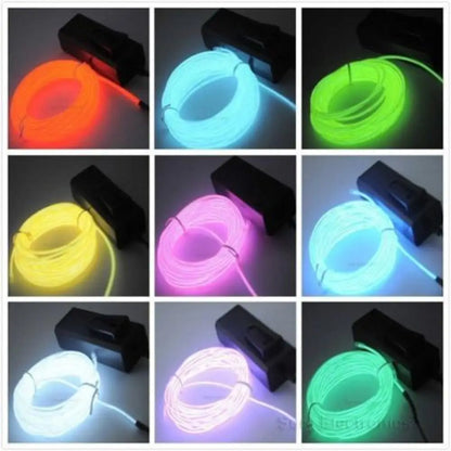 Glow EL Wire Cable LED Neon Christmas Dance Party DIY Costumes Clothing Luminous Car Light Decoration Clothes Ball Rave 1m/3m/5m