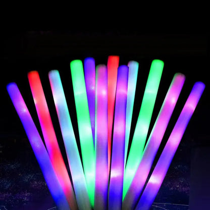 Barres en mousse Led qui brillent dans la nuit, 20 pièces, bâtons souples, baguettes lumineuses Rave, Tube clignotant, Concert pour fête