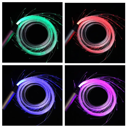 Rvb LED Fiber optique fouet lumière Flash fouet éclairer Rave 23 effet de lumière flux LED fouet Cosplay lumière fouet Rave danse accessoires