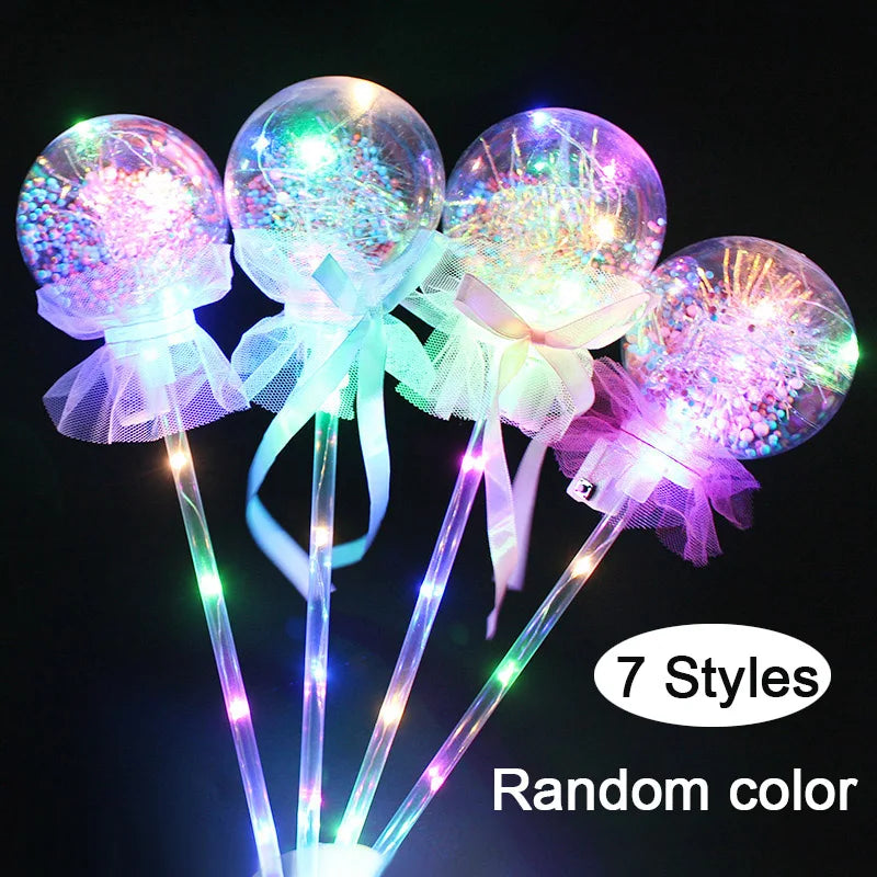 1PC Glow Stick LED Magic Fairy Stick Wands Rave Toy Light-up Magic Ball Wand Glow Stick For Birthdays Novelty Kids Toy