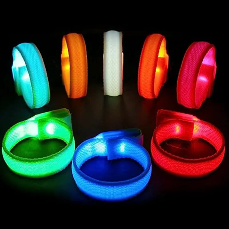 6/12 Uds pulsera de luz LED pulsera de neón pulsera iluminada pulsera luminosa intermitente pulsera deportiva que brilla en la oscuridad fiesta