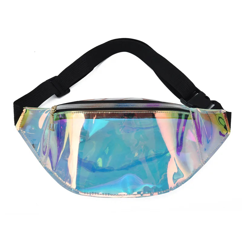 Waist Bag Personality Dazzling Laser Fanny Pack Waterproof Fashion Holographic Chest Bag Cross-Body Pocket Closure Coin Purse