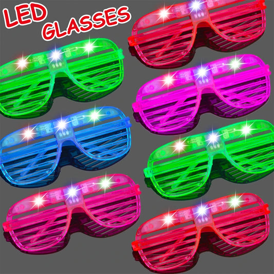 10/15/30 Uds. Gafas LED iluminadas 5 colores gafas resplandecientes que brillan en la oscuridad suministros de fiesta recuerdos de fiesta de neón para niños adultos