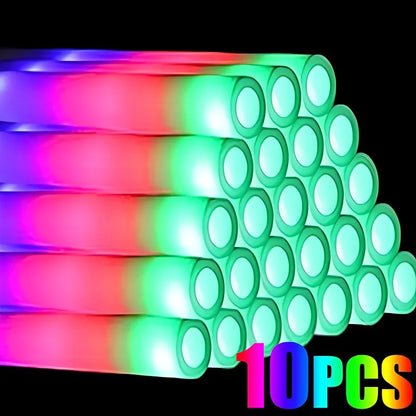 10/5/1Pcs Led Luminous Sticks Party Rave Foam Glow Stick RGB Fluorescent Dark Light for Bar Wedding Birthday Festival Supplies