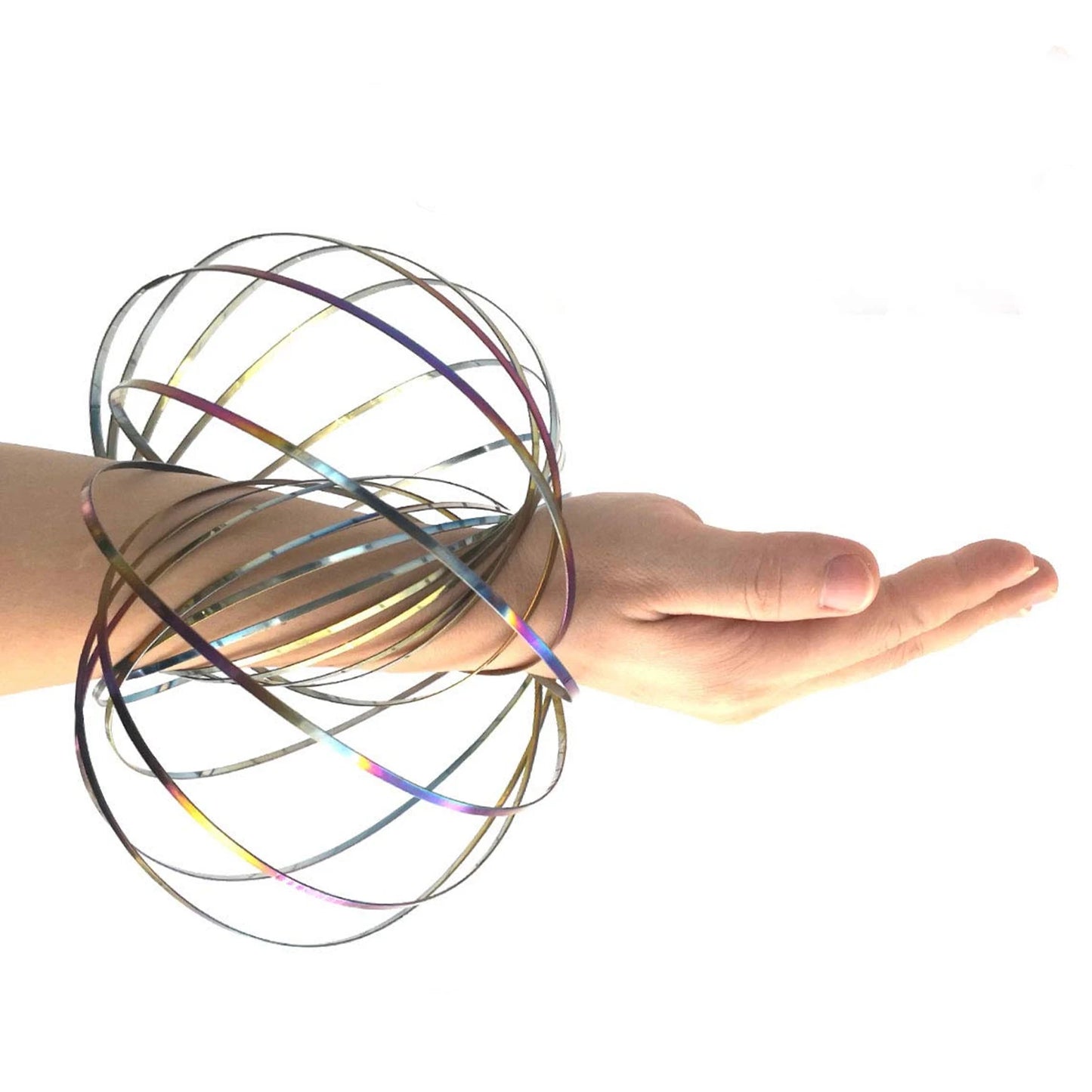 Anneau magique en acier spirale, Bracelet magique aniti-stress, jouet pour soulager le Stress, anneau à ressort, multi-sensoriel, interactif, accessoire de danse Cool