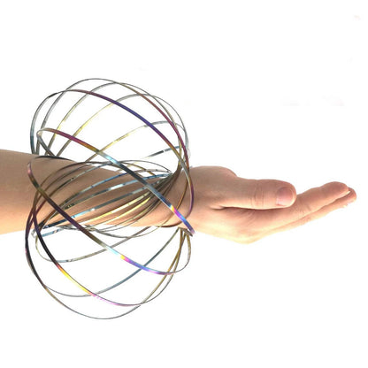 Anneau magique en acier spirale, Bracelet magique aniti-stress, jouet pour soulager le Stress, anneau à ressort, multi-sensoriel, interactif, accessoire de danse Cool