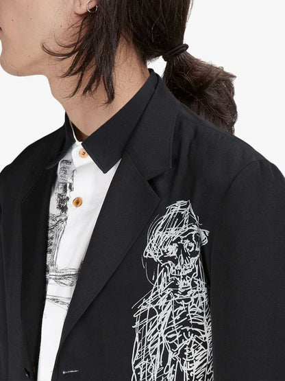 Yohji Yamamoto hommes costume mâle unisexe décontracté nouveau en costumes et blazer pour hommes veste plomb un chien surdimensionné blazers pour femme