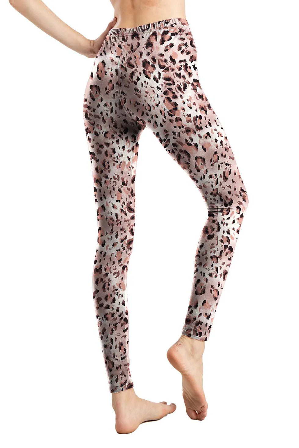 Leggings de leopardo estampados de cintura alta pantalones elásticos de leopardo salvajes pantalones suaves para mujeres medias de entrenamiento conjuntos de Fitness