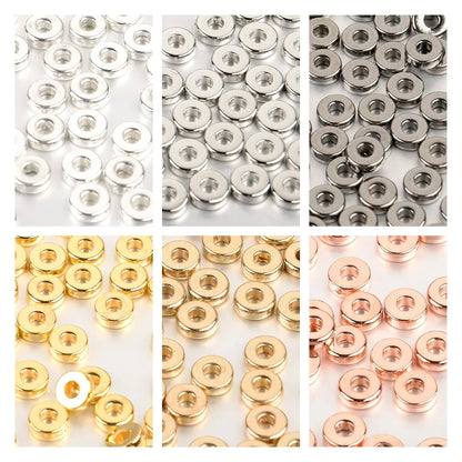 300/500pcs CCB Beads plated KC Gold Sliver Round Ring Spacer Beads for Jewelry Making DIY Bracelet Necklace Accessories