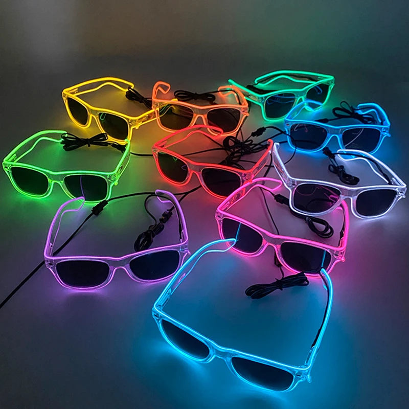 Hot Sale Luminous Neon Glasses With Lights LED Eyeglasses Bar Rave Parties Props Glowing Glasses Festival Club Supplies