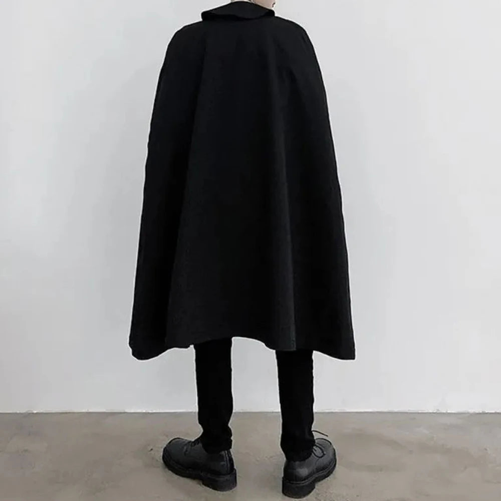 Cape mi-longue sans manches pour hommes, Style foncé, automne et hiver, sans genre, mode japonaise rétro, manteau ample, unisexe