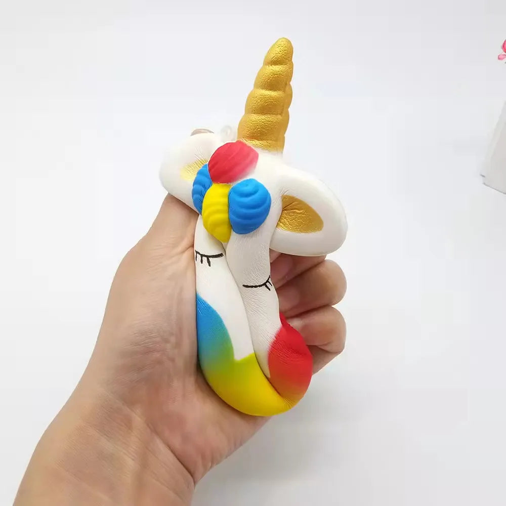 Jumbo Squishy Kawaii Animal unicornio pastel ciervo Panda Squishies bola antiestrés de crecimiento lento juguetes antiestrés exprimir comida juguetes para niños