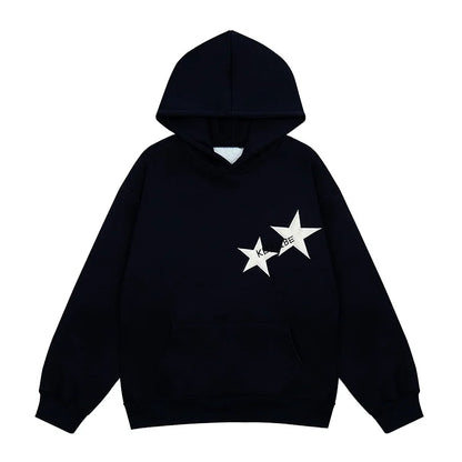 Y2K Hooded Sweatshirt Harajuku Star Graphic Print Hip Hop Pullover Sweatershirt Oversized Punk Casual Gothic Streetwear Hoodies