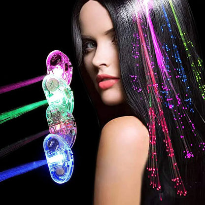 Tresses lumineuses papillon colorées, Flash lumineux LED, pince à cheveux, perruques Haripin, accessoires pour cheveux de fête de noël