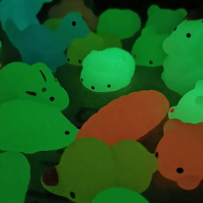 6Pcs Glow In The Dark Mochi Squishy Stress Relief Toys Kids Squeeze Kawaii Animal Funny Birthday Gifts Party Favors