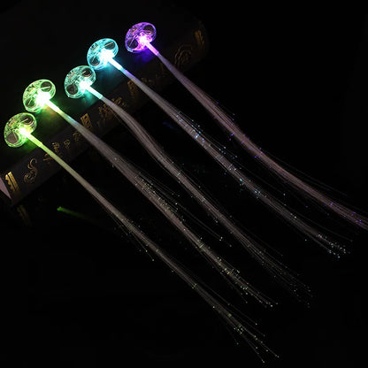 5pcs Glowing Hair Braid Christmas Decorations LED Headband Party Hairlights Halloween Glowing Braid Clip Neon Birthday Glow Rave