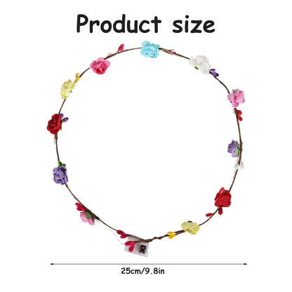 20pcs LED Flower Crown Glowing Wreath Luminous Garland Birthday Festival Party Flower Crown Wedding Decor Christmas Garlands