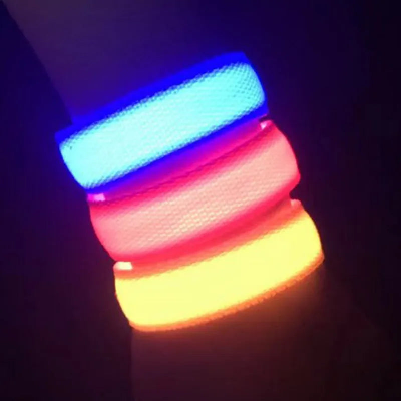 6/12 Uds pulsera de luz LED pulsera de neón pulsera iluminada pulsera luminosa intermitente pulsera deportiva que brilla en la oscuridad fiesta