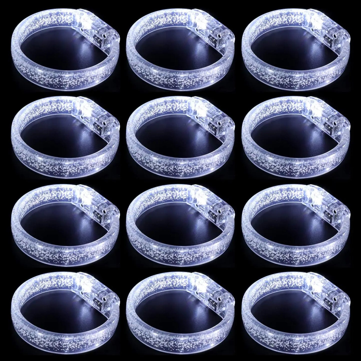 50 pièces Bracelets lumineux blancs LED bâtons lumineux Bracelets éclairent Bracelets brillent dans le noir anniversaire fête de mariage faveurs fournitures