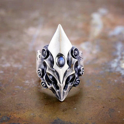 2023 New Ring Avant-garde Mecha King Flame Shield Armor Alloy Material Cyberpunk Style Neutral Jewelry Party Gift