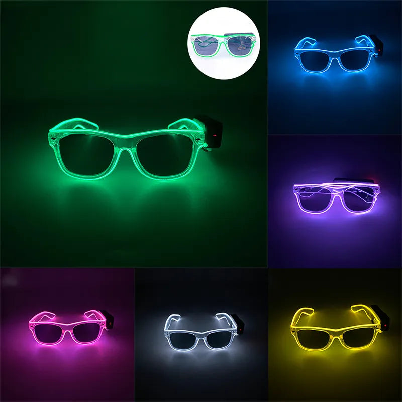 New Cool Wireless Glowing LED Light Up Glasses For Rave Festival Party Luminous Neon Mosaic Sunglasses club disco Eye Glasses