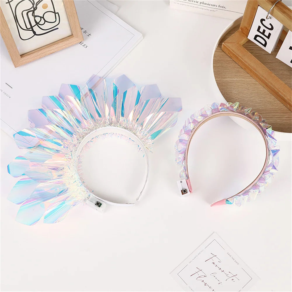 Creative Glowing Headband Festival Light-Emitting Children'S Headwear Party Atmosphere Dress-Up Headwear Hair Accessories 2024