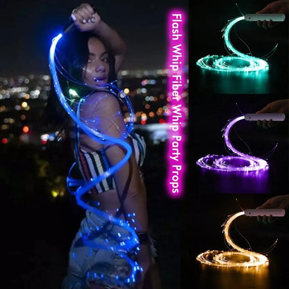 LED Fiber Optic Whip 360° Swivel Super Bright Light Up Rave Toy Pixel Flow Lace Dance Festival Night Atmosphere Props For Party