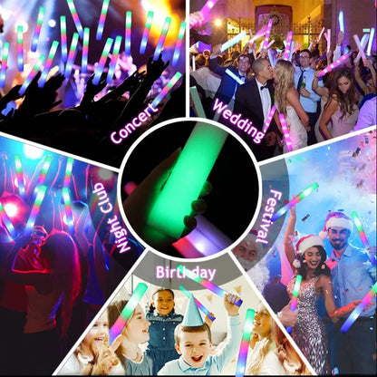 10/5/1Pcs Led Luminous Sticks Party Rave Foam Glow Stick RGB Fluorescent Dark Light for Bar Wedding Birthday Festival Supplies