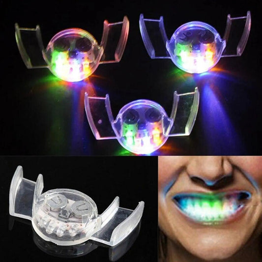 1 Uds., luz LED para destellear creativa, soporte para la boca, pieza de dientes brillantes, fiesta de Halloween, suministros para fiesta, juguete de descompresión