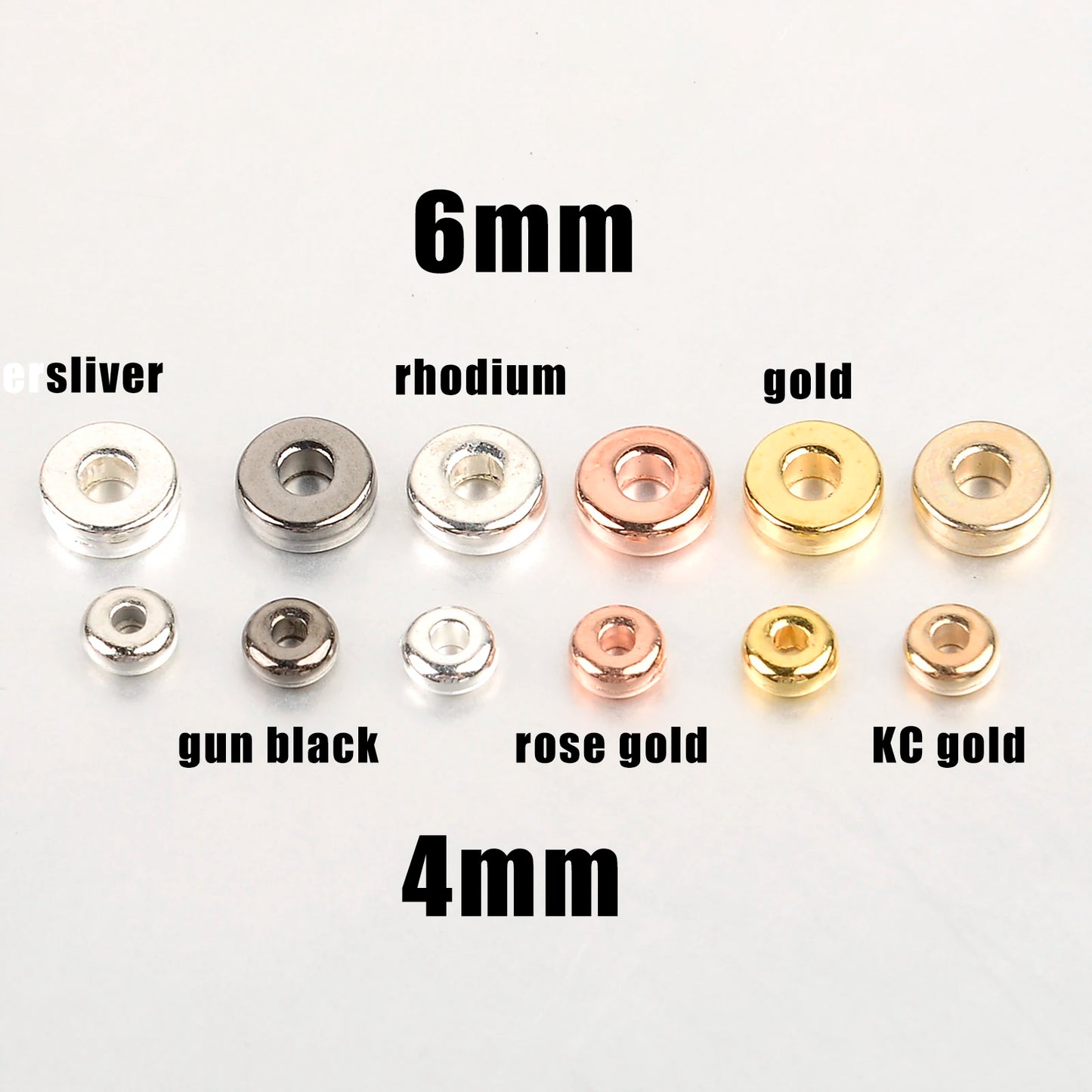 300/500pcs CCB Beads plated KC Gold Sliver Round Ring Spacer Beads for Jewelry Making DIY Bracelet Necklace Accessories