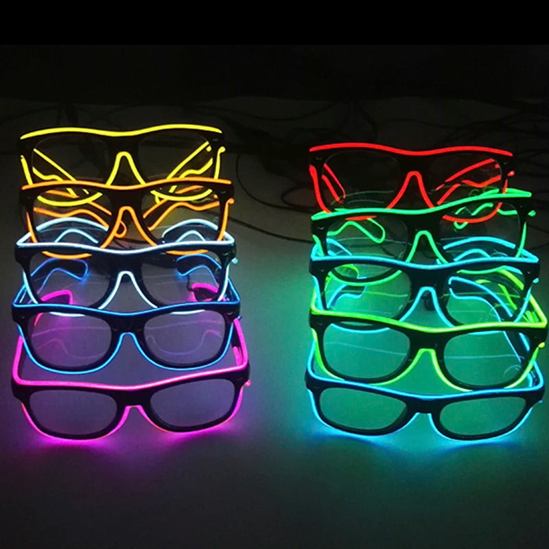 Hot Sale Luminous Neon Glasses With Lights LED Eyeglasses Bar Rave Parties Props Glowing Glasses Festival Club Supplies