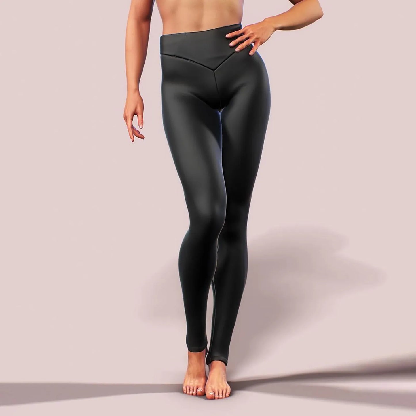 Mallas tipo lápiz para mujer, pantalones ajustados de cuero PU brillante, cintura alta elástica, pantalones ajustados dorados metálicos para Fitness, Punk Rock, 2023