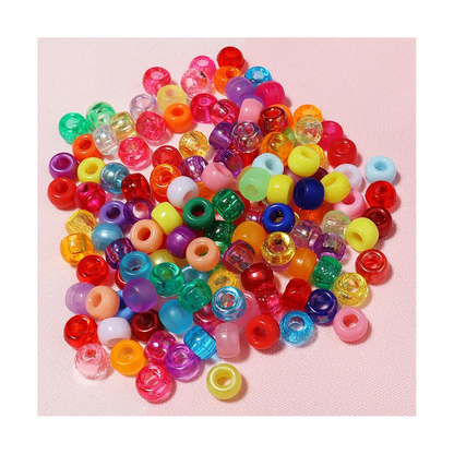 Kandi Beads Bulk for DIY Crafting Jewelry Making Kandi Bracelets 6x9mm About 1800Pcs,Light Color