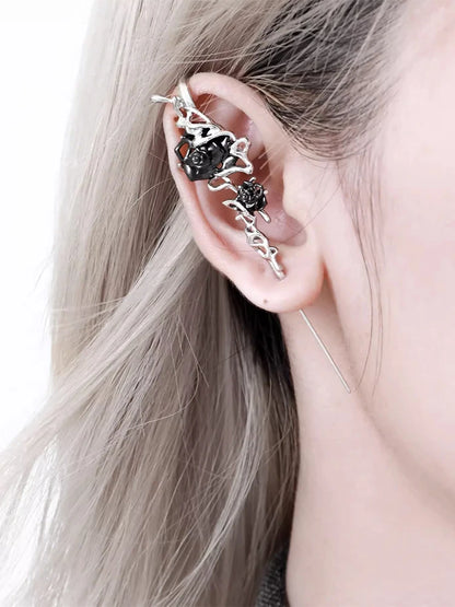 2023 New Taboo Rose Wear Piercing Nails Cyberpunk Style Advanced Earring Female Girlfriends Jewelry Party Gift