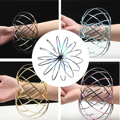 Anneau magique en acier spirale, Bracelet magique aniti-stress, jouet pour soulager le Stress, anneau à ressort, multi-sensoriel, interactif, accessoire de danse Cool