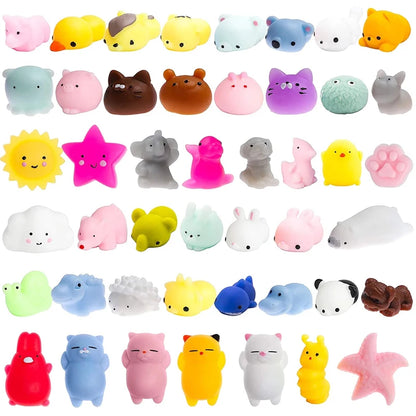 6Pcs Mochi Squishy Animal Squeeze Stress Reliever Toys Birthday Party Favors Gift For Kids Classroom Prizes