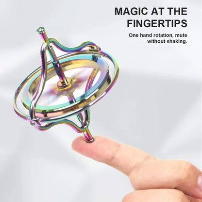 Mini Metal Self-balancing Finger Gyroscope Anti-gravity Colorful Metal Gyro Adults Kids Decompression Stress Relief Spinning Toy